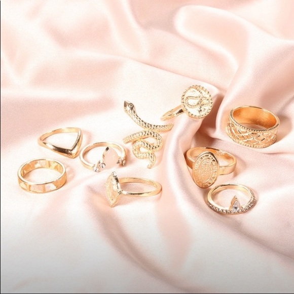 1 day SALE! 2day! Snake 10Pc Bold Boho Ring seT - Picture 4 of 5